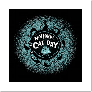 National Cat Day 29 October. Posters and Art